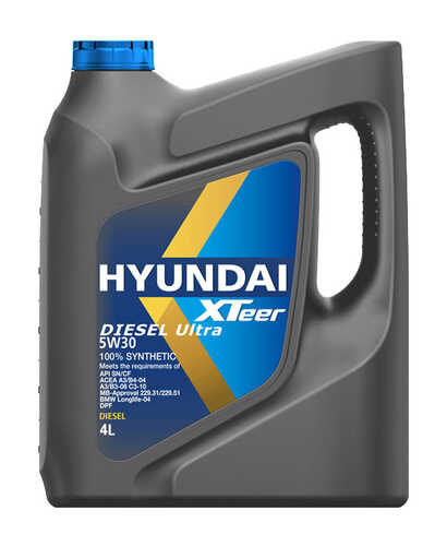 HYUNDAIXTEER 1041222 Diesel Ultra 5W30 (4L) масло моторн.! синт. API SN/CF, ACEA A3/B3/B4, Dexos 2, LL-04