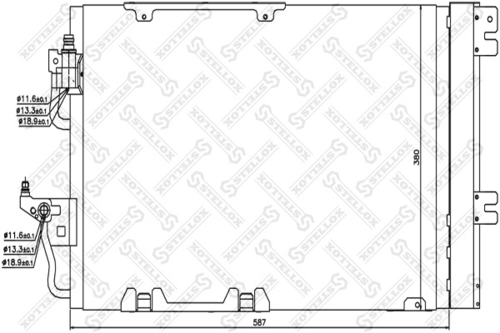 STELLOX 1045019SX AVA OL5367=GR905593=VL817846 [1850097] радиатор конд. Opel Astra 1.8i 16V АКПП 04>