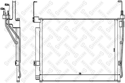 STELLOX 1045033SX NS94451=HY5084=GR905505 [9760626000] радиатор конд. Hyundai Santa Fe 2.0/2.4 01>