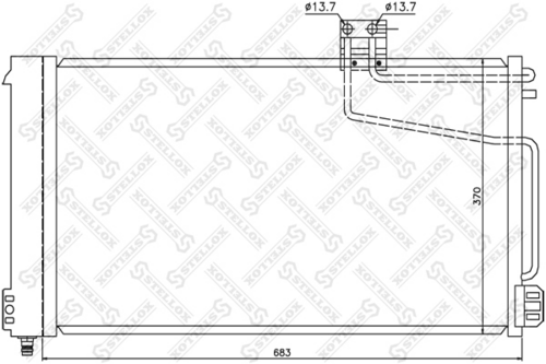 STELLOX 1045124SX NS94544=MSA5200=GR905496=BH7401345 [2035000954] радиатор конд. MB W203 all 00>