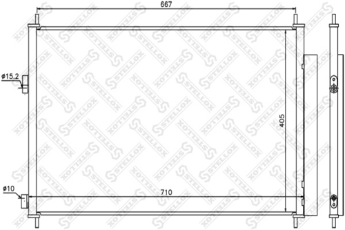 STELLOX 1045156SX NS940021 [8846042100] радиатор конд. Toyota Rav IV 2.0 VVTi/2.2 D-4D/2.2 D-CAT 06>