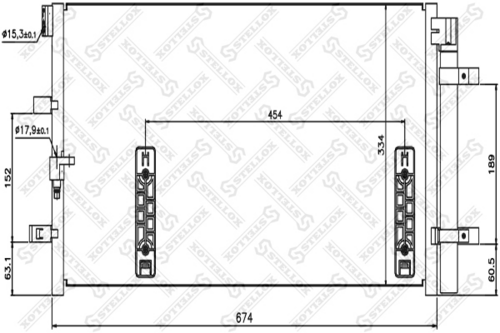 STELLOX 10-45181-SX Радиатор кондиционера