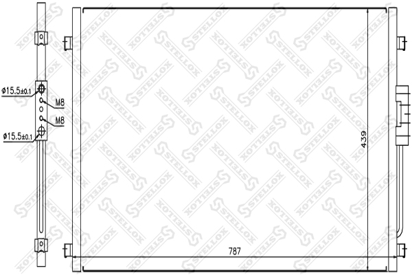 STELLOX 1045186SX Радиатор конд. Chrysler Voyager 2.4/3.3/3.8 00>