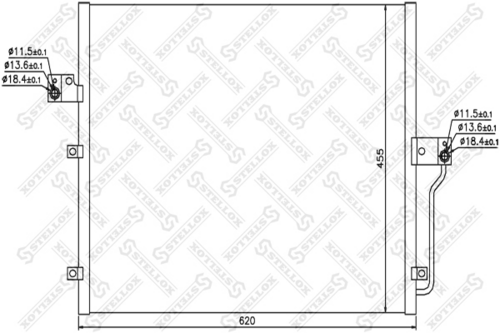 STELLOX 1045578SX Радиатор кондиционера! Ssangyong Action/Kyron 2.0XDi/2.7XDi 05>