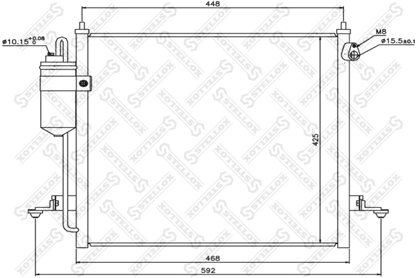 STELLOX 10-45584-SX Радиатор кондиционера! Mitsubishi L200/Pajero Sport 2.5Di-D 06>