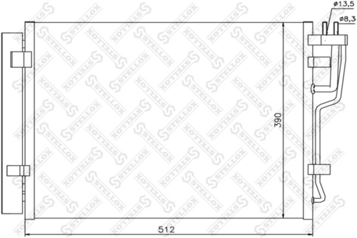 STELLOX 1045609SX Радиатор! кондиционера Hyundai Avante/Elantra/i30 1.6-2.0 CRDi 06>