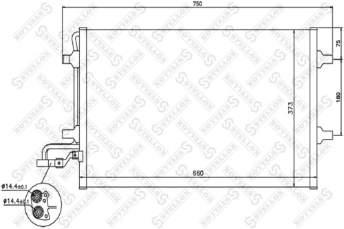 STELLOX 1045639SX Радиатор кондиционера! Volvo C30/S40/V50 1.6-2.0i/1.6-2.0D 03>