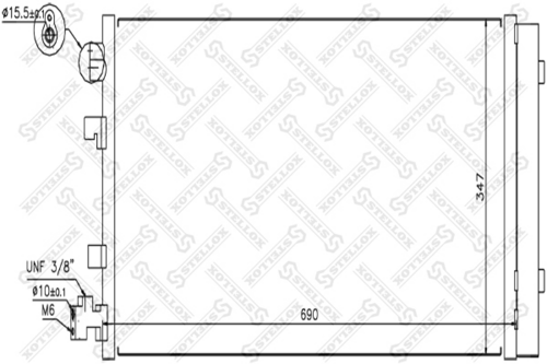 STELLOX 10-45673-SX Радиатор кондиционера! Renault Megane III 1.6-2.0i/1.5-2.0DCi 08>