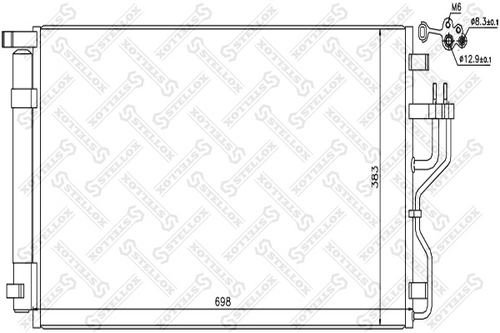 STELLOX 1045695SX Радиатор! кондиционера Hyundai ix35 09>, KIA Sportage 2.0i-2.4i 16V 09>