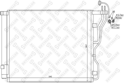 STELLOX 10-45725-SX Радиатор кондиционера! Hyundai i40 11>