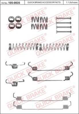 OJDQUICKBRAKE 1050835 Ремкомплект торм. колодок зад. Citroen C2/C3, Peugeot 107 02>