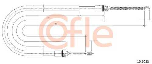 COFLE 106033 Трос ручника л.+п.