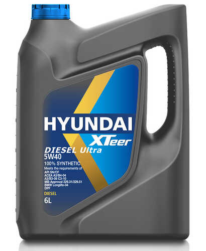 HYUNDAIXTEER 1061223 Масло моторное HYUNDAI XTEER Diesel Ultra 5W40 синтетика 5W-40 6 л.