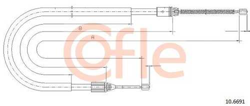 COFLE 106691 Тросик ручного торм. лев. и прав. Ren