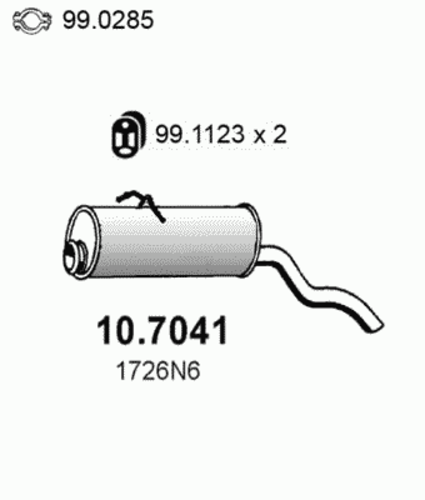 ASSO 10.7041 Глушитель выхлопных газов конечный