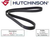 HUTCHINSON 1100K6 Ремень поликлиновый! Audi A4/A5/A6/Q3/Q5 1.8/2.0TFSI,Peugeot 306/405,Citroen ZX 1.6-2.0 91>