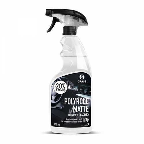 GRASS 110394 Полироль-очиститель пластика матовый 'Polyrole Matte'! с ароматом винограда 600мл тригер;Полироль-очиститель пластика матовый 