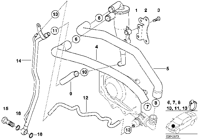 BMW 11151705237 Маслоотделитель системы вентил. картера X5 E53, Z8 E52