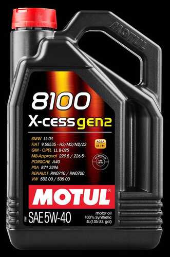 MOTUL 111858 Масло моторное Motul 8100 X-cess GEN2 A3/B3/B4 5W-40 синтетическое 4 л 109775