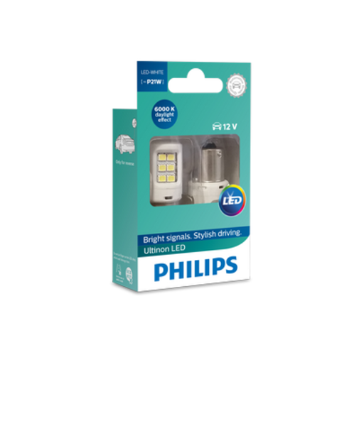 PHILIPS 11498ULWX2 Комплект ламп! светодиодные (P21W) 12V Ultinon LED, белые, 2шт