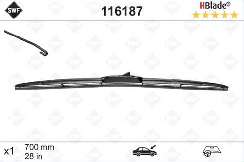 SWF 116 187 Щетка стеклоочистителя гибрид HBlade 700мм (Крючок)