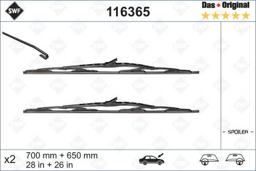 SWF 116365 3 397 118 205 щетки комплект 700/28'+650/26' MB Viano/Vito all 03-05