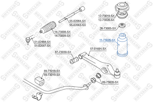 STELLOX 1173026SX Отбойник-пыльник амортизатора переднего! Daewoo Matiz 98>