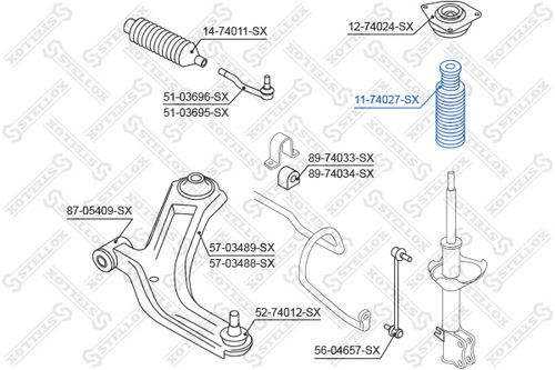 STELLOX 1174027SX Отбойник-пыльник амортизатора переднего! Nissan Micra K12E 03>