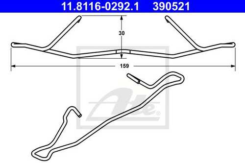 ATE 11811602921 Ремкомплект тормозных колодок! Citroen C4, Peugeot 3008/5008, Volvo S60/V70 01>