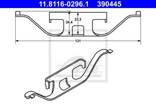 ATE 11.8116-0296.1 Пружина прижимная зад.! BMW E31/E38/E39 5.0i/4.0i/3.0i 90-01