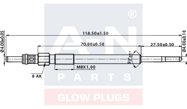 ANPARTS 119007 Свеча накаливания ALFA ROMEO MITO 1.3 MultiJet