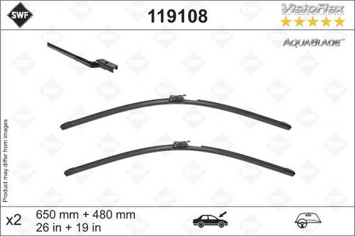 SWF 119108 Щетки стеклоочистителя комплект! Aquablade, с подогр. 480/19'+650/26' Volvo XC60 II 2.0 17>