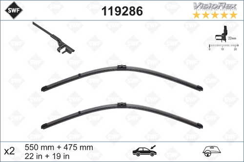 SWF 119 286 Щетки плоск. комплект 550/22'Spoiler+475/19' MB X204 all 08>