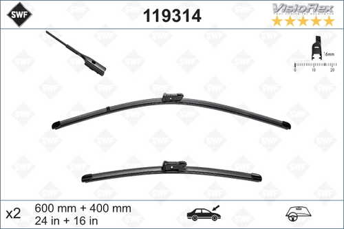 SWF 119314 Комплект щеток стекл-ля 600/400ММ SKODA FABIA 14-