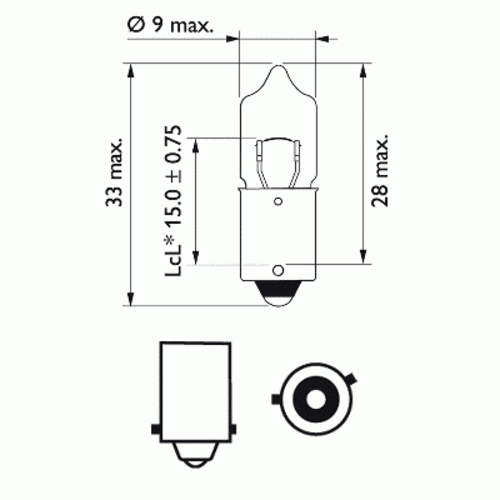 PHILIPS 12036CP Лампа! (H6W) 12V 6W BAX9s галогенная для стояночных огней и поворотников