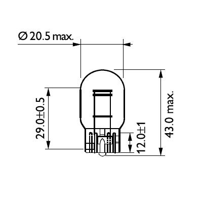 PHILIPS 12066B2 Комплект ламп! (W21/5W) 12V W3X16q стоп-габарит Vision, 2шт. блистер