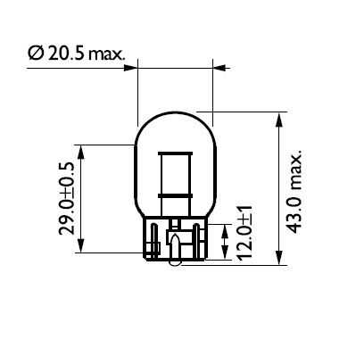 PHILIPS 12071B2 Лампы 2шт WY21W 12V 21W WX3X16D! (в блистере)