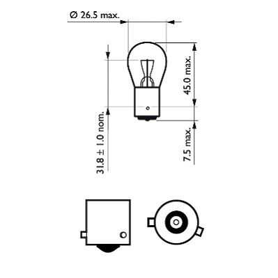 PHILIPS 12088CP Лампа накаливания, фонарь сигнала торможения