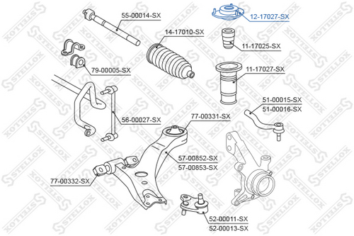 STELLOX 1217027SX Опора амортизатора переднего! Toyota Camry ACV3#/MCV30 01>