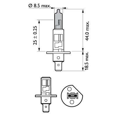 PHILIPS 12258WHVSM Комплект ламп! (H1) 12V 55W галогенная WhiteVision (2шт. в блистере)