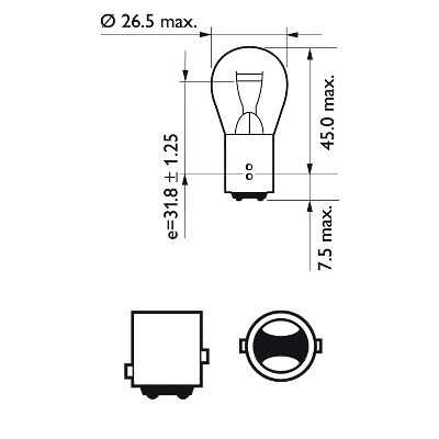 PHILIPS 12495CP Лампа накаливания, фонарь сигнала тормож./ задний габ. огонь