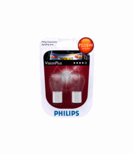 PHILIPS 12499VPB2 Комплект ламп! (P21/5W) 12V Vision Plus, блистер, 2шт