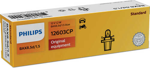 PHILIPS 12603CP Лампа! (1.2W) 12V BAX8.5d/1.5 приборная панель, пластм. синий цоколь