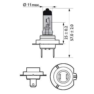 PHILIPS 12972RVS2 Комплект ламп! (H7) 12V 55W PX26D Racing Vision (2шт. в боксе)