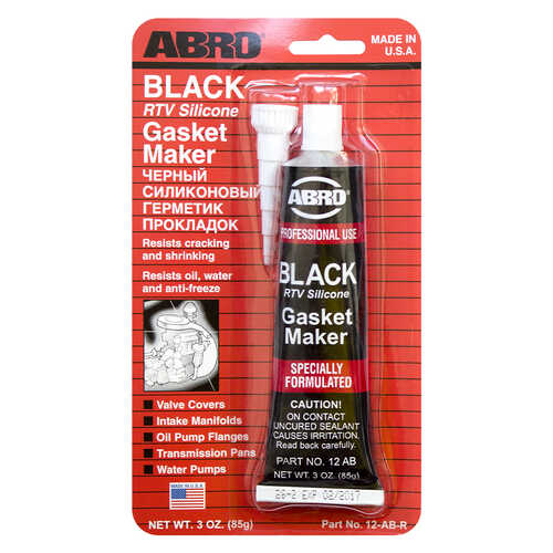ABRO 12-AB Герметик силиконовый! черный 85 г;Герметик прокладка силик. черный 85г