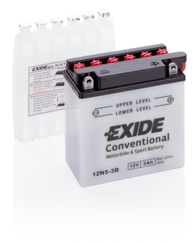EXIDE 12N5-3B Аккумуляторная батарея! евро 5Ah 40A 120/60/130 moto сухозар. с упаков. электролита