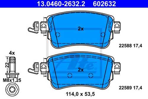 ATE 13.0460-2632.2 Колодки тормозные комплект