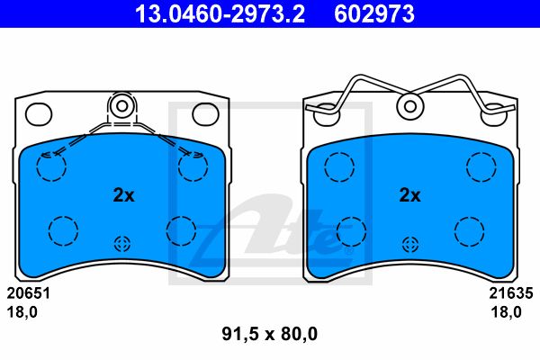 ATE 13.0460-2973.2 385 10=FDB1131=571948B колодки дисковые п. VW T4 91>