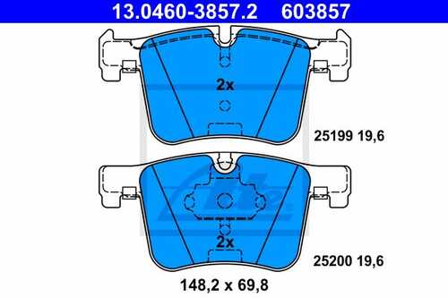 ATE 13.0460-3857.2 Колодки дисковые передние! BMW X3 F25 3.0/2.0d 10>