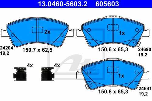 ATE 13.0460-5603.2 1342 12 [0446502280] колодки дисковые п. Toyota Auris/Avensis/Verso 1.6-2.2D 09>